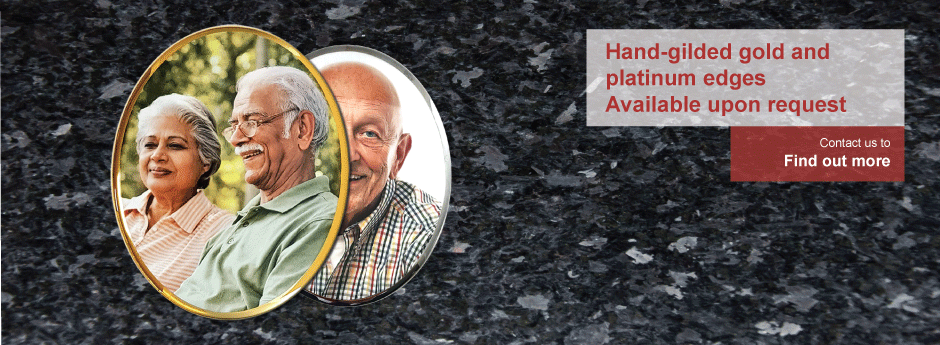 Gilded Photo Plaques | Memorial Photo Plaques | Photo Plaques | Gold & Platinum Ceramic Plaques